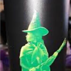 Wicked Black Tumbler Green Witch Design